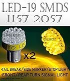 one pair AMBER YELLOW 19 Led Bulbs For Turn Signal Light 1157 2057 Fast Shipping