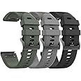 ANCOOL for Fenix 5 Watch Band/Fenix 6 Watch Band/Garmin Fenix 7 Band 22mm Soft Silicone Bands Compatible With Garmin S62 Watch Bands/Fenix 5 PLUS Band(Black,Grey,Army Green)