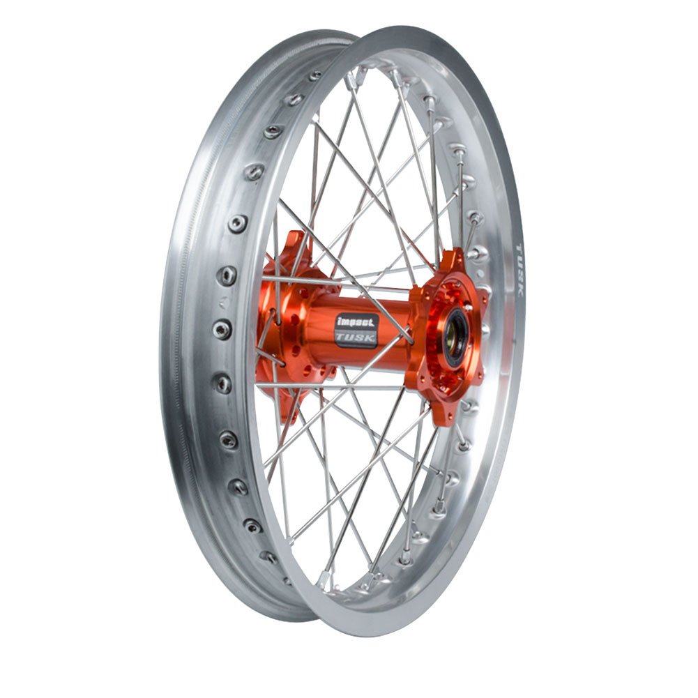 Amazon.com: Tusk Impact Complete Wheel - Rear 19 x 2.15 Silver Rim/Silver  Spoke/Orange Hub - Fits: KTM 300 XC-W Six Days 2014-2018: Automotive
