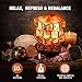 Plemo Salt Lamp, Himalayan Pink Sea Salt, Hand Carved Natural Amber Crystal Rock, Brightness Dimmable Control and Luxury Gift Box, 2 x 15w Bulbs, UL Approved Electric Wire