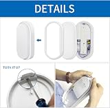 ANWIO 14W Led IP54 Oval Bulkhead Light 980LM 4000K Waterproof 2 Pack view 4