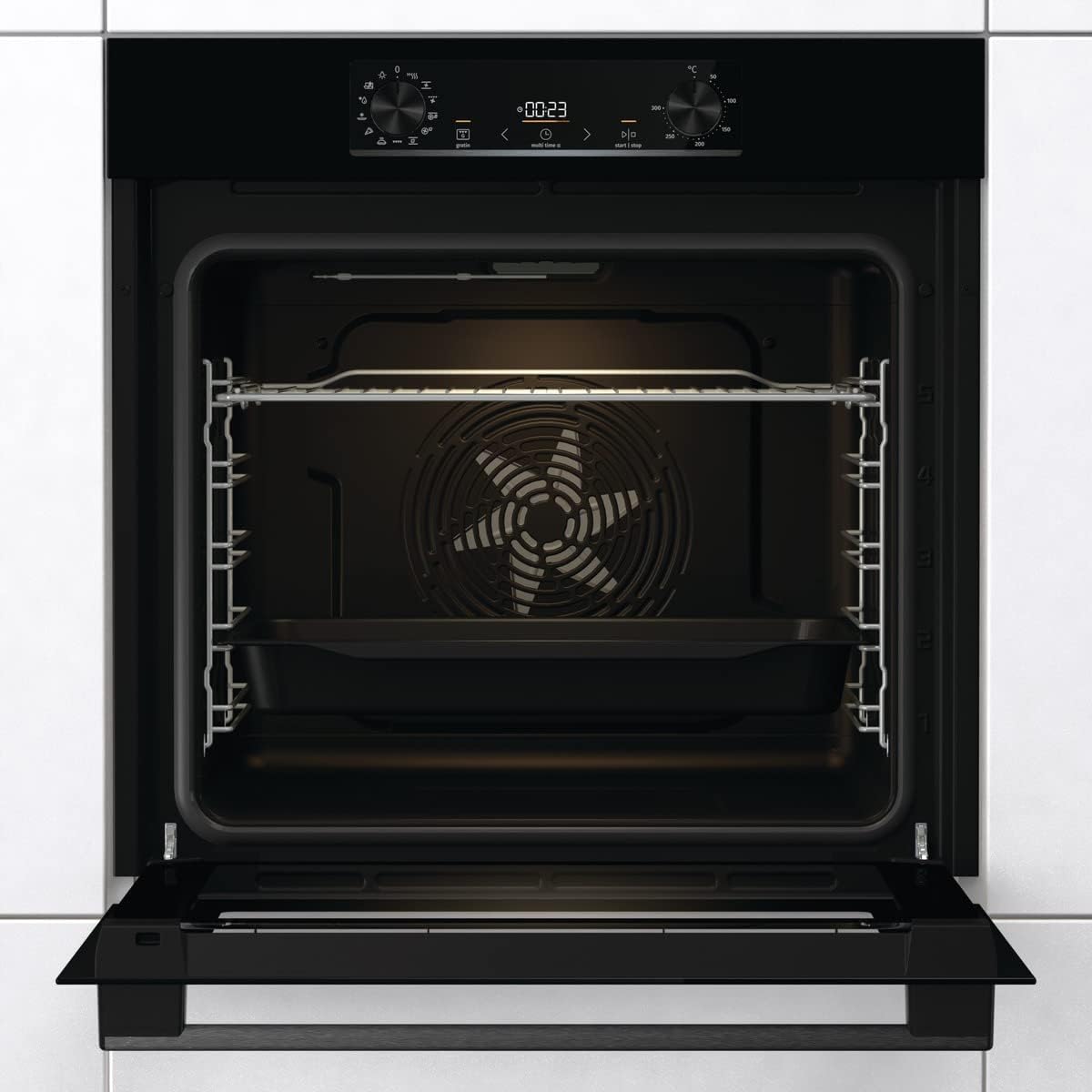 Gorenje OptiBake BOS6737 E02B Einbau-Backofen / 77L / AquaClean/Heißluft/ExtraSteam/AirFry/PerfectGrill/Pizzamode 300°C/Schwarz 4