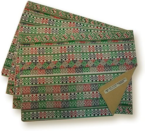 Woven Multicolor Patterned Tapestry Placemat, 18 inch set of 4 by Tamarind Bay
