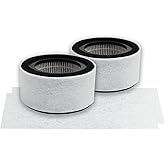 PUREBURG HS-1944 Replacement Filter Set Compatible with Crane EE-5067 Air Purifier,2-Pack H13 HEPA Activated Carbon 2-IN-1 4-Stage Filtration Pre-Filter (Washable)