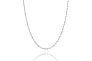 Waitsoul 925 Sterling Silver Rope Chain Lobster Clasp 2/2.5/3/4/5mm Gold/Silver Chain for Men Women Silver Necklace Chain 16/18/20/22/24/26/30 Inches