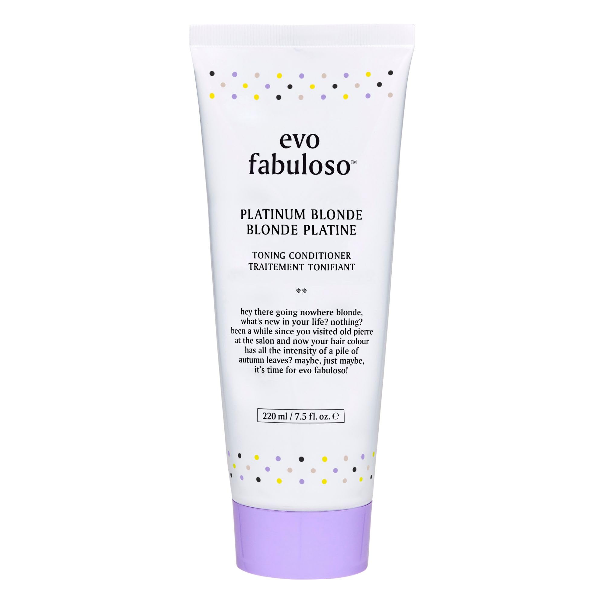 Evo Fabuloso Platinum Blonde Toning Conditioner for Dry & Coloured Hair - Brass Toner, Colour Safe & Shine - 220 mL — image 1