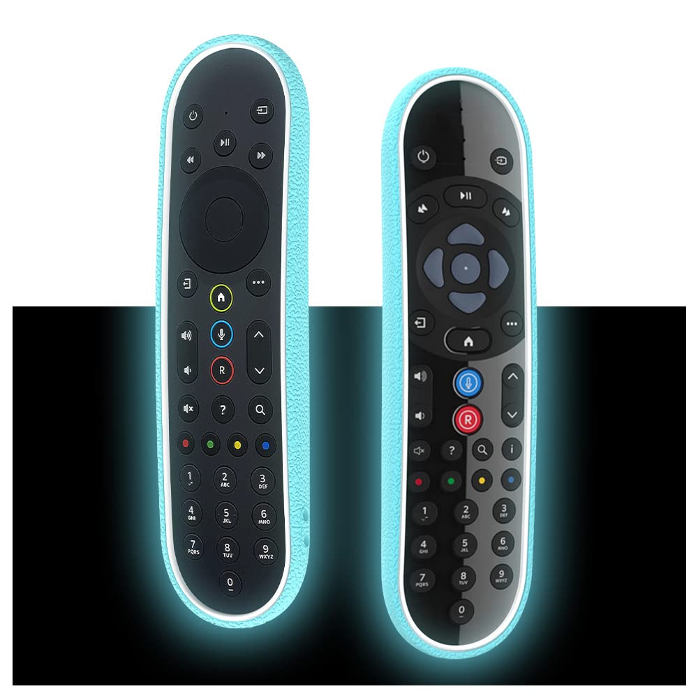 Sky Q Remote Control Cover - Compatible with Sky Q EC201/EC202/EC302, Fit a Glove, Silicone Protection, Good Grip, Shockproof Cover with Anti-Lost Hand Strap (Blue White)