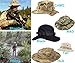 Boonie Hat Tactical Ripstop Headwear Bucket Hat with Map Pocket Chin Strap for Wargame Sports Hunting Fishing UV Protection Cap with Oversized Brim for Outdoor Military Hat with Brass Vents (MAD)
