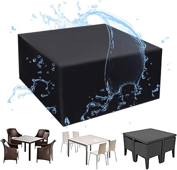 QIANC Fundas de Muebles, Fundas Protectoras, Funda Mesa Jardin Impermeable, AntiUV, para Mesas