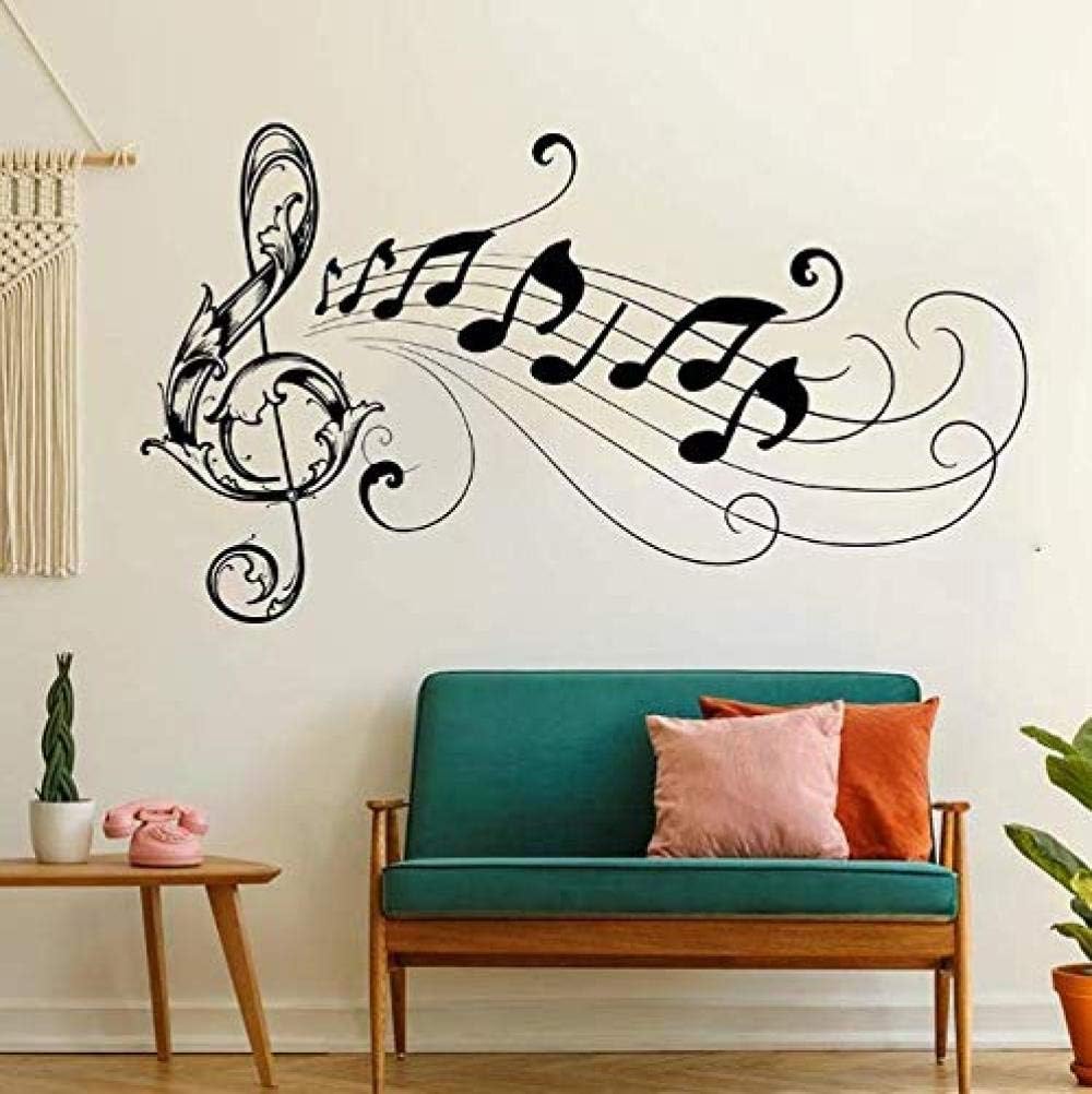 HHXJ Large Musical Note Wall Decal Music Flower Vinyl Wall Sticker