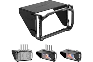 Accsoon CineView M7/M7 Pro 7 inch Camera Field Monitor Cage& Sunshade Kit for CineView M7 Pro Wireless Video Transmission System with Multiple Anti-Rotation 1/4” Mounts, Weight 222g