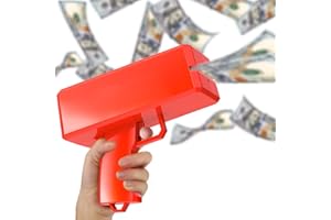 Sopu Make it Rain Money Gun Paper Playing Spary Money Toy Gun, Prop Money Gun Cash Gun Toy Party Supplies (Passion Red)
