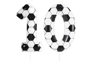 ZI LAN Soccer Birthday Candles 10th Soccer Themed Birthday Party Decorations, Football Birthday Cake Candles for Boys Girls Kids Sport-Theme Party Supplies