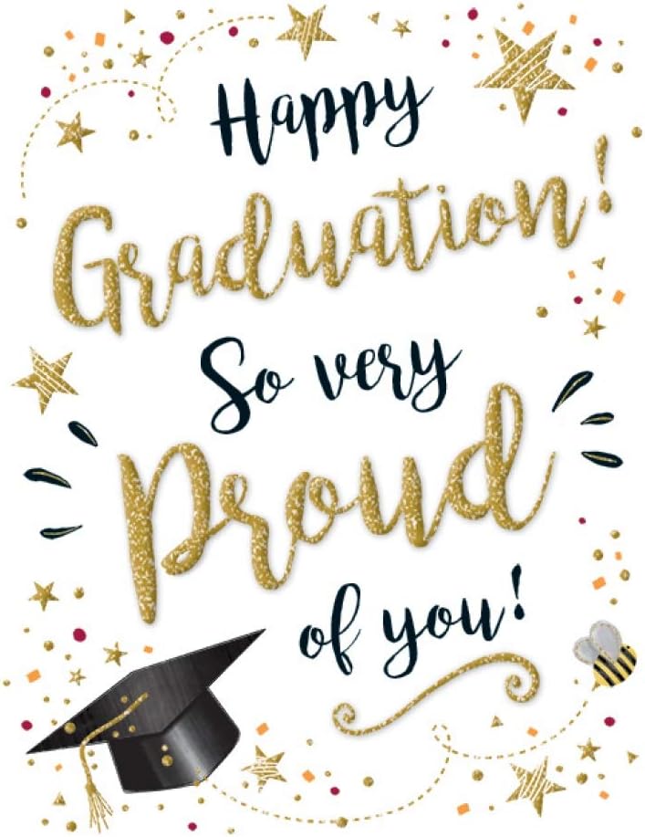 Piccadilly Greetings Modern Occasion Card Graduation - 8 x 6 inches, yellow|grey|red|brown