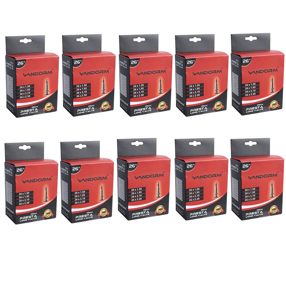 Vandorm 10 PACK 26" x 1.50" - 2.30" Bicycle MTB Bike Presta Inner Tube Pack