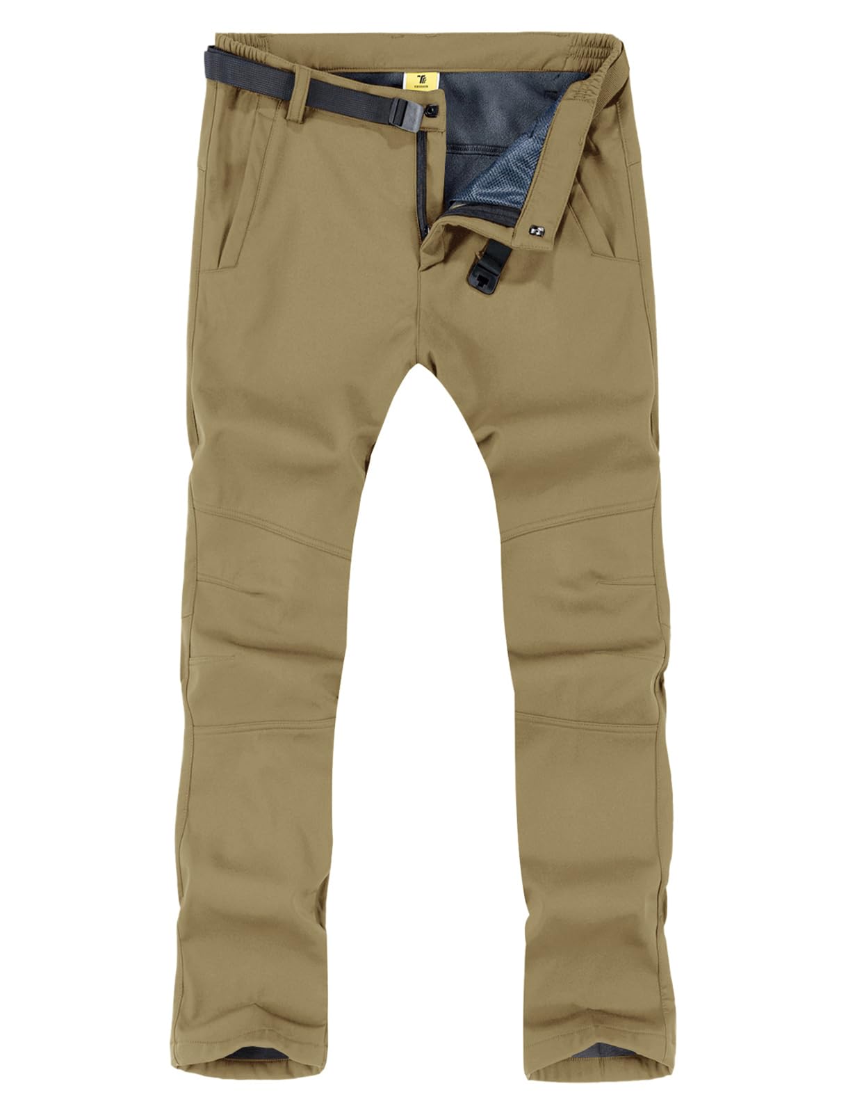 TBMPOY Men's Snow Ski Hiking Pants Waterproof Winter Fleece Lined Pants ...