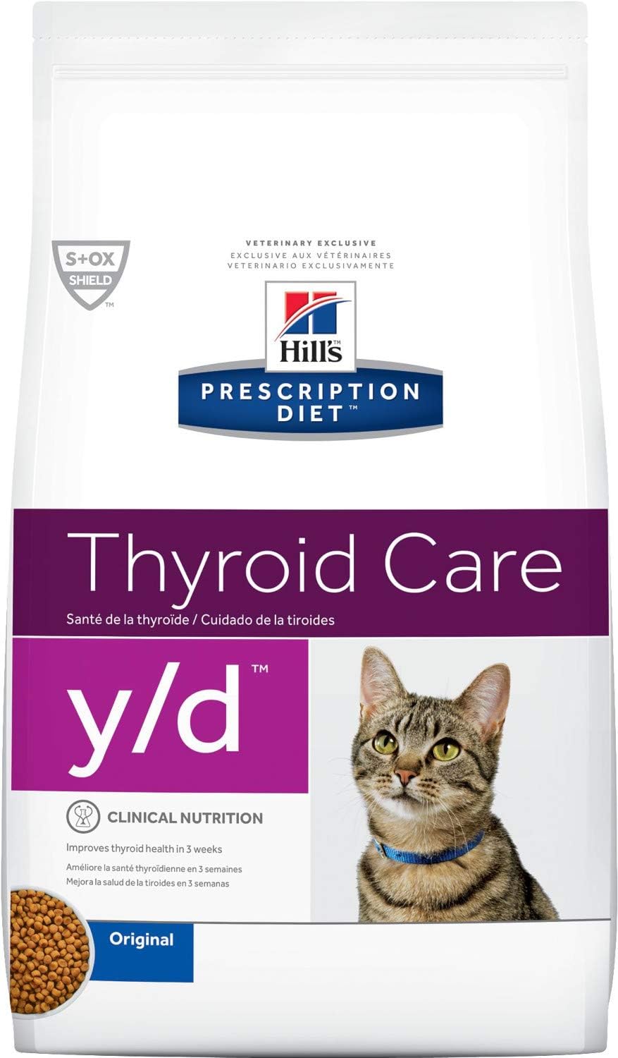 Hill's Prescription Diet y/d Thyroid Care Dry Cat Food, 4 lb bag