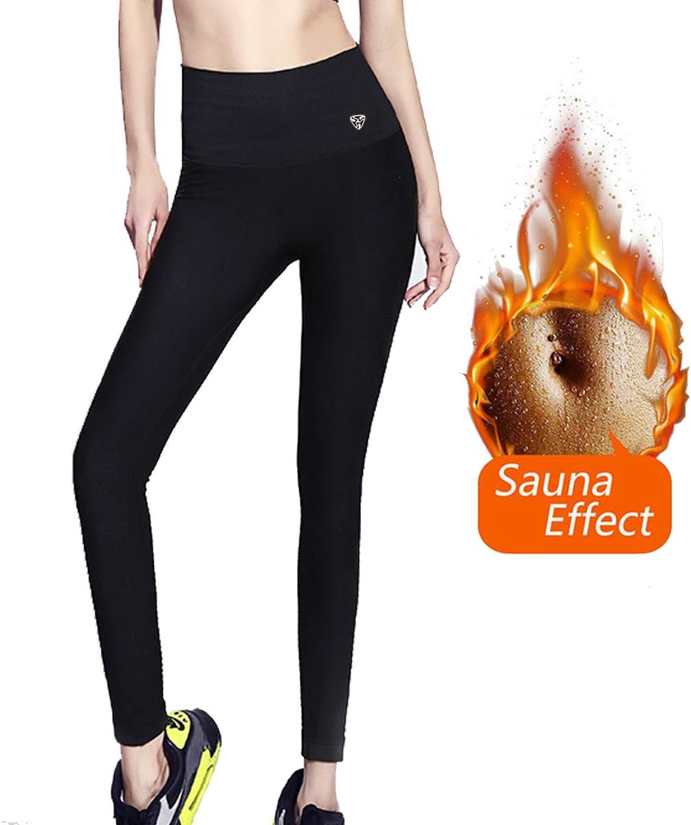 ZHENROG Women Sauna Weight Loss Slimming,Sauna Suit Workout,Neoprene Pants Side Pocket Hot Thermo Sweat Leggings