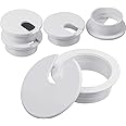 4 Packs Desk Grommet, 1-3/8 Inch 35 mm Plastic Desk Cord Cable Hole Cover Grommet for Computer Table Wire Organizer for Home and Office PC Desktop Management