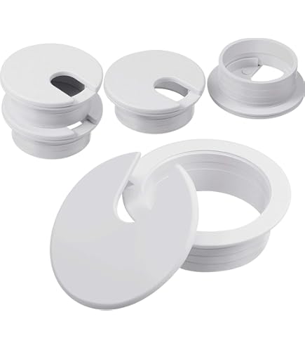 Hejo 10PCS Desk Grommet, Table Cable Grommet 60mm With Hole Saw, Round Cord Cable Hole Cover