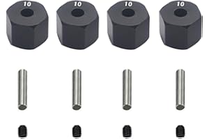 SHAREGOO Share Goo Aluminum Alloy 12mm Wheel Drive Hex Hub Adapter with Pins Compatible with Axial SCX10 90046 Tamiya CC01 1/10 RC Crawler Car (10mm Thickness)