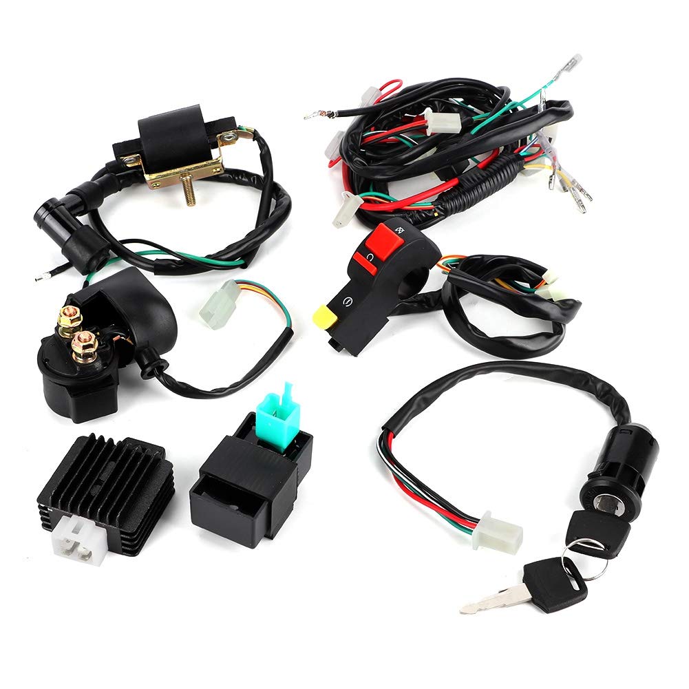 Terisass Complete Wiring Harness Starter Motor Kit for Modified Dirt Bike Parts PIT PRO PIT PRO