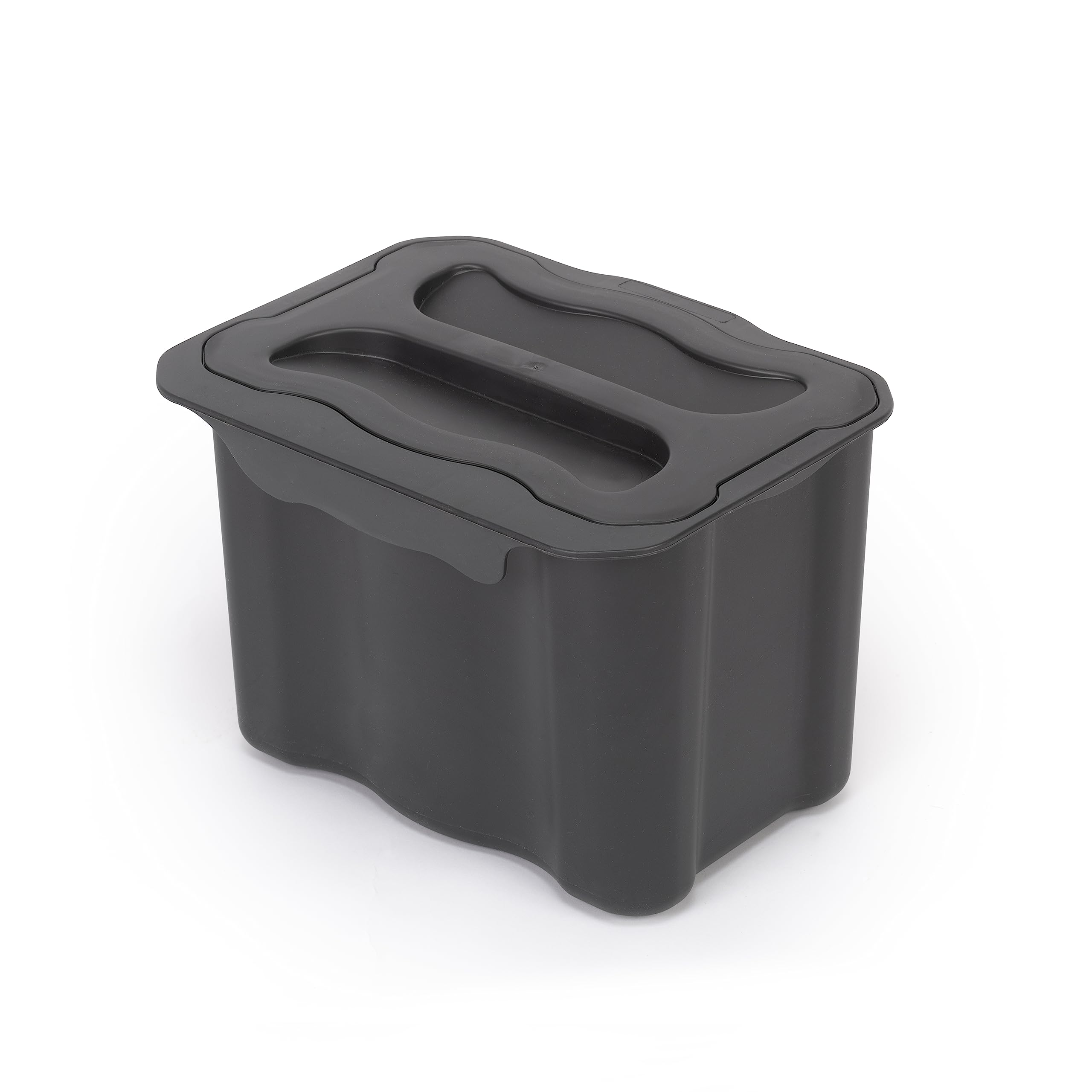 Emuca - Recycle auxiliary recycling container, Recycle small bin of 5L for kitchen, Anthracite grey plastic