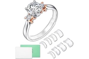 AQFR Ring Sizer Adjuster for Loose Rings, 8 Pack Easy Clip Transparent, for 1-10 mm Assorted Band Widths, Silicone Ring Size Adjuster with Ring Guards for Women and Men, Jewelry Polishing Cloth