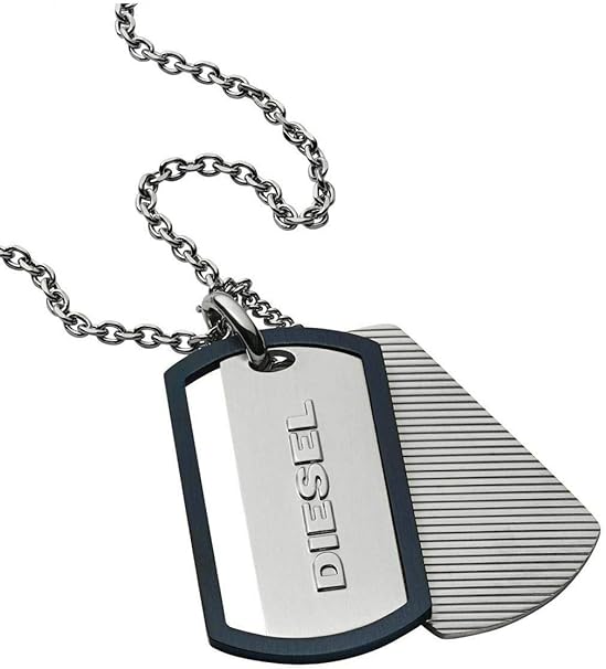 Amazon Diesel ドッグタグネックレス メンズ ダブルドッグタグ シルバートーン ステンレススチール Dx ネックレス 通販