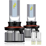 4WDKING H13/9008 LED Headlight Bulb, 1+1 Upgrade High/Low Beam with 2Pcs T10, 8000 Lumens Conversion Kit Plug and Play, 6500K