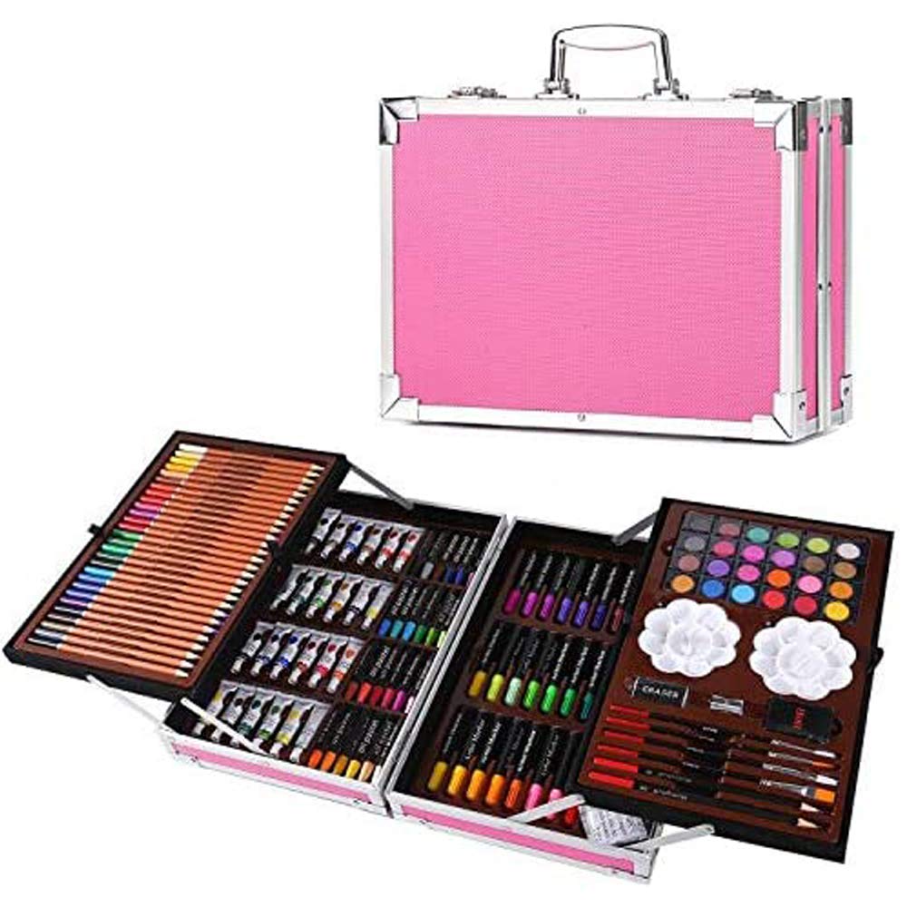 infinitoo Art Set 145pcs with Portable Aluminum Box, Professional Artists Drawing Set for Kids, Teens and Adults