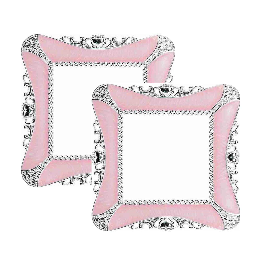 Light Switch Stickers Cover, 2PCS Vintage Square Shape Luxurious Light Switch Cover Wall Home Decoration (Elegant Pink)