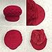 Glamorstar Winter Knit Hat Stretch Warm Beanie Ski Cap with Visor for Women Girl Red Wine