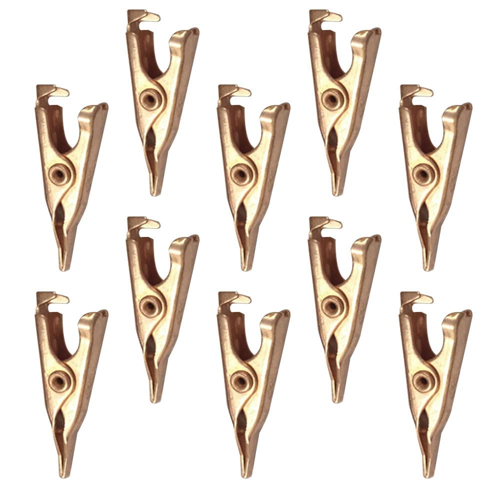 Housoutil 20 Pcs Pure Copper Alligator Clip Mesa para Uñas Acrílicas Profesional Clamps Copper Clip Gold Hair Clips Mini Hair Clips Mini Alligator Clips Toothless Metal