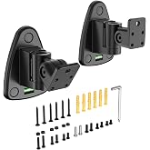 Metal Speaker Wall Mounts, Swivel &amp; Tilt, Built-In Bubble Level,2 Pack | For speakers with 1/4-20, M4, M5 or M6 threaded holes or keyhole slots,hold up 22 pounds