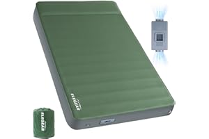 Elegear Double Air & Foam Self Inflating Sleeping Pad, Built-in Electric Pump, 4" Ultra-Thick Camping Mattress with Pillow, R