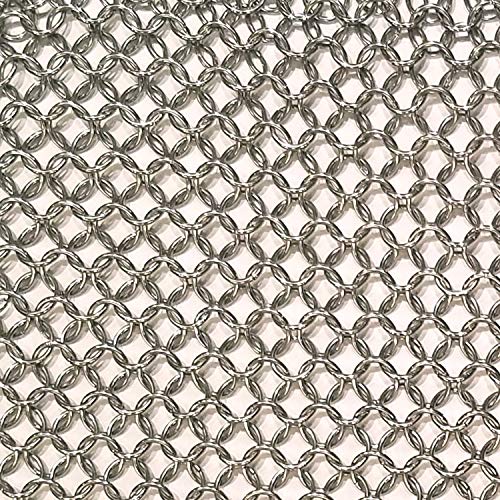 Extra Large (XXXL) Cast Iron Chainmail Scrubber For Cleaning Your Cast Iron Pan, Skillet, Griddle, Dutch Oven, Wok. Safe on Seasoning. Massive 8x8 Stainless Steel. - Thumbnail 3