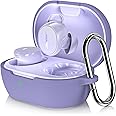 LDSXAY Compatible with Bose New QuietComfort Earbuds Case Cover, Soft Silicone Shockproof Protective Skin Case for Bose New QuietComfort Earbuds 2024 with Carabiner, Front LED Visible (Purple)