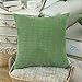 CaliTime Throw Pillow Covers Pack of 2 Comfy Corduroy Corn Striped Waffle Decorative Cushion Cases for Couch Sofa Bed Farmhouse 18 X 18 Inches Forest Green