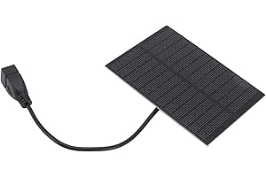 5W 5V Portable Solar Panel Charger, USB Solar Power for Phone Charging, Outdoor Camping, Hiking, Emergency Backup (Monocrysta