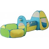 3 in 1 Kids Play Tent with Tunnel &amp; Ball Pit,Pop Up Indoor/Outdoor Playhouse for Boys and Girls,Crawling Tunnel Toy with Fun Toss It Game Zone,Easy Setup Foldable Carry Bag (Balls Not Included)