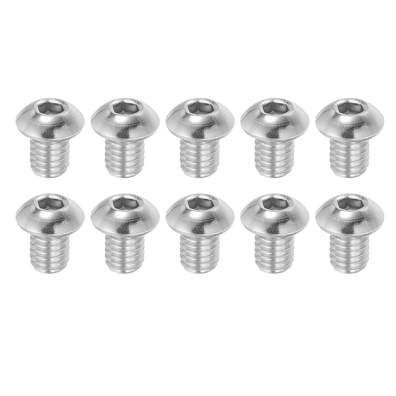 PATIKIL 3/8-16x1/2" Button Head Socket Cap Screws, 10 Pcs 304 Stainless Steel 18-8 Socket Cap Screw Bolts Allen Hex Drive Full Thread Fine Thread UNC