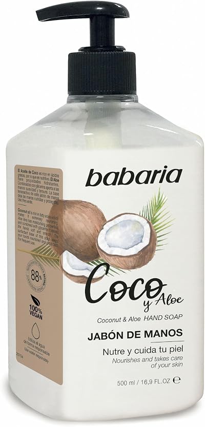 Babaria Coconut Aloe Hand Soap 500ml Moisturizing Cleanser Gentle