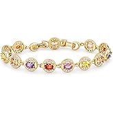 TANTIUE Tennis Bracelet for Women 14K Gold Plated Cubic Zirconia Bracelet,Classic Crystal Tennis Bracelet, Rhinestone Delicate Bracelet Gift for Her