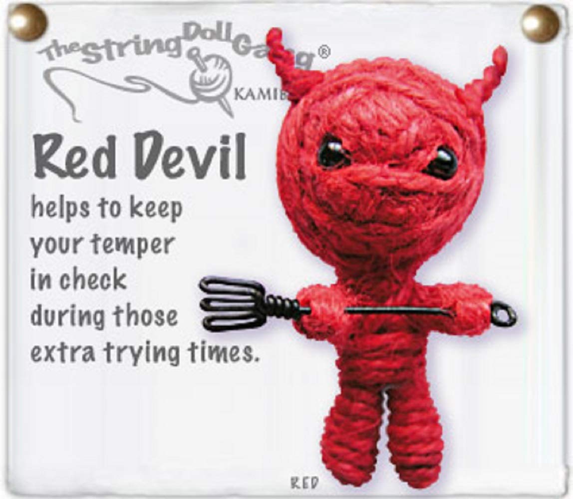 BEIJIXI ANGIEHAIE Red Devil The Original String Doll Gang Handmade Keychain Toy & Clip
