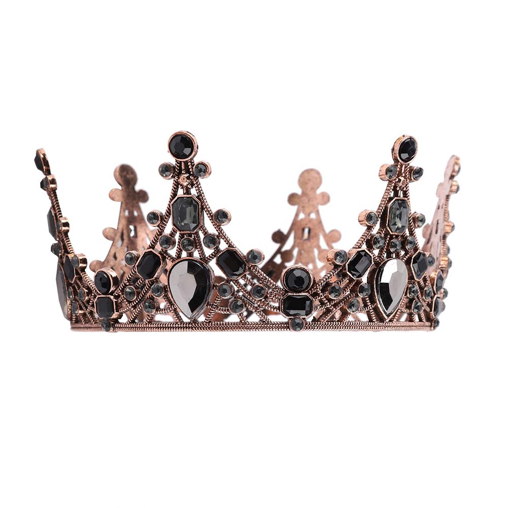 Crown Tiara Cake Topper Crystal Crown Vintage Baroque Queen Crown for Bridal Wedding Princess Headpieces Party Hair Accessories
