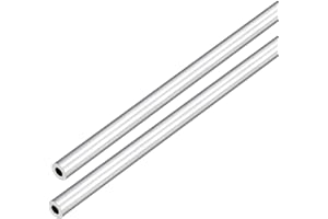 DMiotech 2Pack (7mm OD x 4mm ID) 6063 Aluminum Round Tube 300mm Length Industry Metal Tubing for Machinery Frame Construction DIY Projects