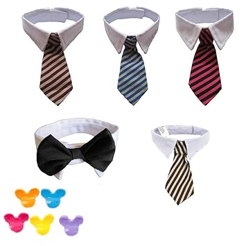 Mascota Perro Gato Cachorro de sarga algodón rayas ajustable lazos ...