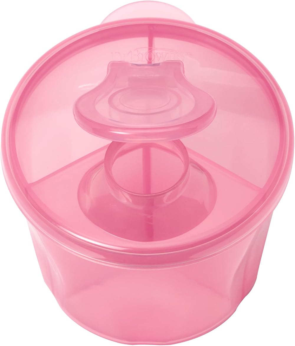 Dr. Brown's Baby Milk Powder Dispenser with Snap-On Pink Lid