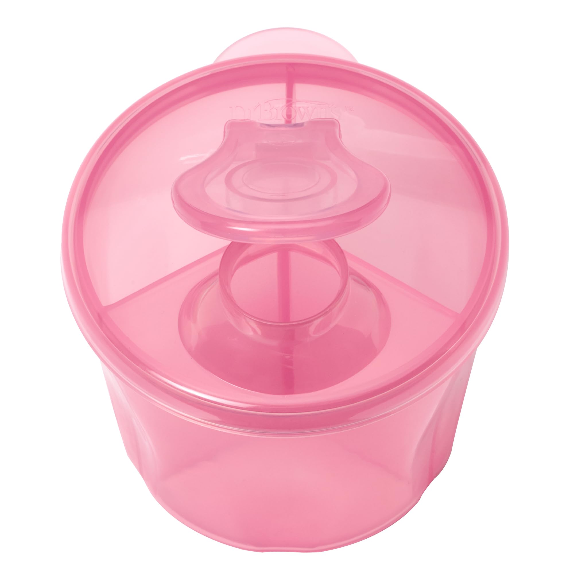 Dr. Brown's Baby Milk Powder Dispenser with Snap-On Lid for On-the-Go Feedings, Pink